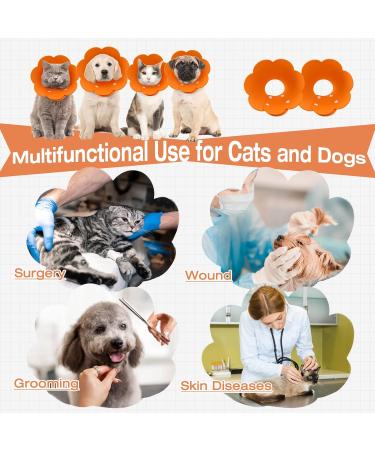 Adjustable Pet Cone Collar for Cats - 2 Pack Soft Protective Recovery Collar in Orange | Prevents Licking Wounds after Surgery (Large) - Buy Online on GoSupps.com