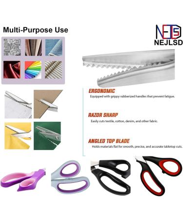 NEJLSD Ultra Sharp Pinking Shears for Fabric - Zig Zag Cut Scissors for Dressmaking - Comfort Grips Sewing Scissors - Professional Handheld (Green) - Buy Online on GoSupps.com