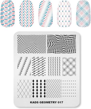 KADS Nail Art Stamping Plates Set Image Template Stencils Geomentry Pattern with Stamping Plates Holder Case Organizer (GE017) - Buy Online on GoSupps.com