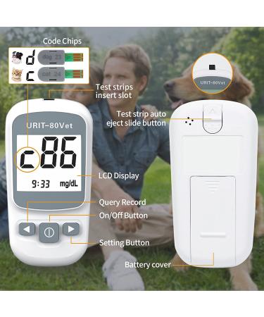 URIT Pet Blood Glucose Meter Kit with 50 Test Strips - Diabetes Monitoring System for Dogs & Cats - Buy Online on GoSupps.com