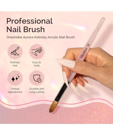 MelodySusie Kolinsky Acrylic Nail Brush - Professional Size 8 Glitter Brush for Nail Art - Aurora Collection - Buy Online on GoSupps.com