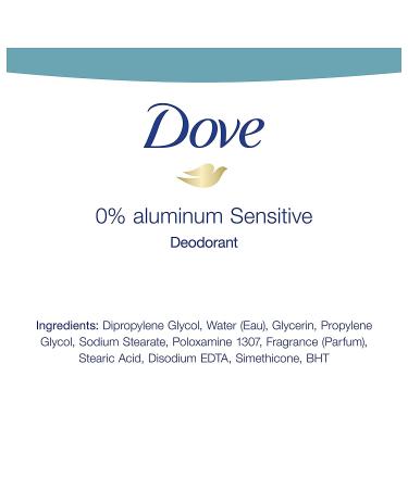 Dove 0% Aluminum Deodorant Sensitive Stick, 24-Hour Odor Protection, 2.6 oz (Pack of 3) - Buy Online on GoSupps.com