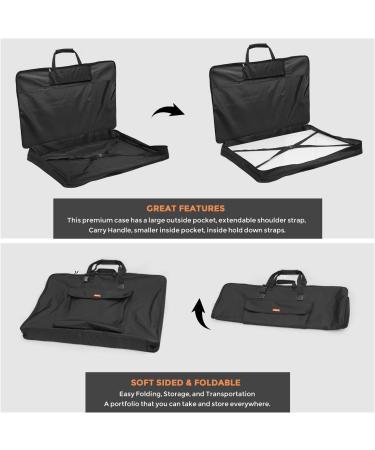 Nicpro Large Art Portfolio Bag 35x43 Inches - Waterproof Nylon Storage Case for Artwork, Sketches, Drawings - Shoulder Strap for Easy Carrying - Ideal for Artists, Photographers, and Designers - Buy Online on GoSupps.com
