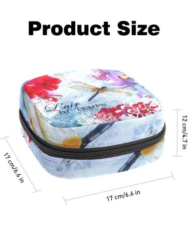Stylish Menstruation Pad Bag with Zipper | Women's Napkin & Tampon Organizer | European Flower Design - Buy Online on GoSupps.com
