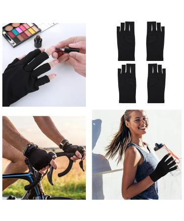 2 Pairs Anti-UV Gel Nail Gloves for Gel Manicures - Black - Buy Online on GoSupps.com