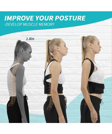 Huninpr Posture Corrector for Women and Men - Adjustable Upper Back Brace for Pain Relief - Breathable Back Support Straightener for Lumbar, Neck, Shoulder, Clavicle - Size Medium - Buy Online on GoSupps.com