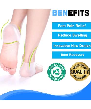 (5 Pair) Silicone Heel Protectors and Cups for Heel Pain Relief - Universal Size | Heal Dry Cracked Heels with Cushion Pads | Stocking Stuffers for Women, Teen Girls, Moms - Buy Online on GoSupps.com