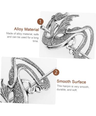 Beavorty Vintage Viking Hairpins viking hair clip hair stick Thru Hair Barrette with Stick antique style knot hair pin hair slide with stick Miss alloy Victoria European and American 9x6cm Silver - Buy Online on GoSupps.com