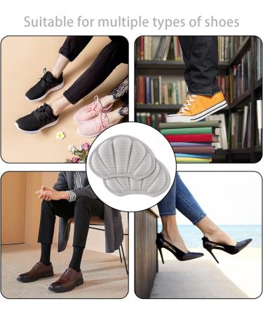 8 Pairs Strong Sticky Heel Grips for Shoes, Anti-Blister Cushion Pads - Gray - Buy Online on GoSupps.com