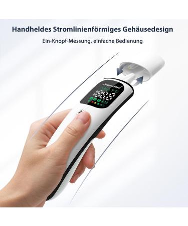 MomMed Contactless Fever Thermometer for Adults & Kids - Ear & Forehead & Age Setting - Infrared with Fever Alarm & Storage - Buy Online on GoSupps.com