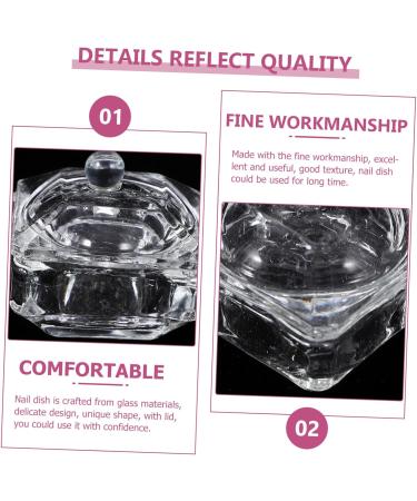 ABOOFAN Diamond Decor Candy Jar Nail Liquid Holder Acrylic Nail Supplies Dappen Dish for Acrylic Nails Nail Accessories Acrylic Nail Tools Nail Powder Heart-shaped Glass - Buy Online on GoSupps.com