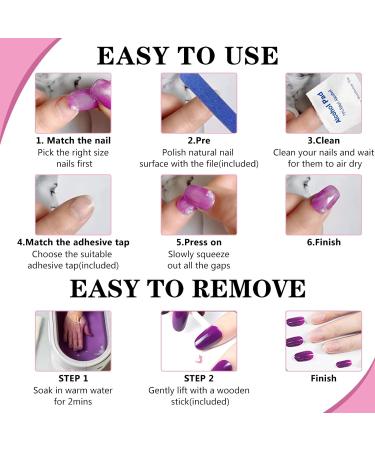 24pcs Short Square White & Blue French Tip False Nails - Summer Fake Nails with Designs for Women & Girls - Buy Online on GoSupps.com