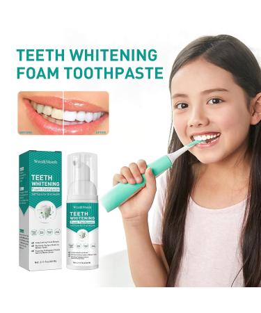 Teethaid Mouthwash & Whitening Foam Toothpaste - Natural Peppermint Dental Cleaning - 60ml (3 Pack) - International Shipping Available - Buy Online on GoSupps.com