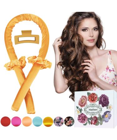 Kaition Lockenwickler curls without heat Heatless Curl's band for dreamlike curls overnight non-slip silk hair curlers DIY hairstyle set for long hair (Spectra Yellow)