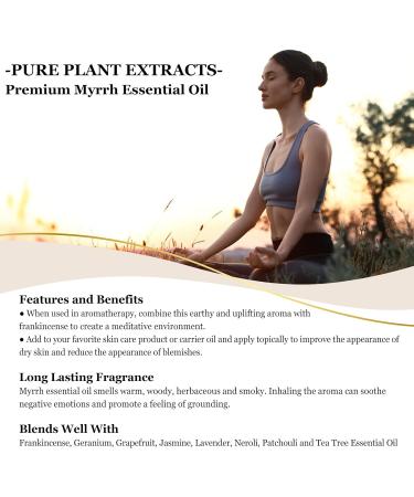 EUQEE Myrrh Essential Oil 118ml Pure Myrrh Oil Natural Aromatherapy Essential Oil Diffuser Oil Essential Oils for Diffusers for Home Relax Myrrh 118 ml (Pack of 1) - Buy Online on GoSupps.com