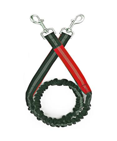 ZENGSUSU 4ft Bungee Dog Leash Extension Attachment for Dogs (20-150 lb) Reflective Tactical Shock Absorbing Lead with Double Swivel Clips for Camping/Running/Bicycle 4ft Redleash