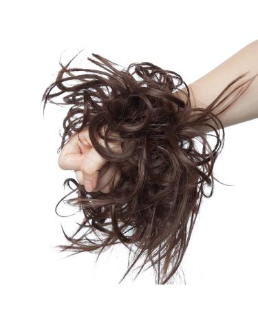 Medium Brown Extensions Updo Hair Scrunchie | Ponytail Hairpiece & Hair Tie for Effortless Styles - Buy Online on GoSupps.com