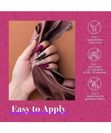 Beetles 20 Pcs Gel Nail Polish Set - Manhattan Soak Off Nude Glitter Burgundy Red Purple Gold Starter Kit with Glossy & Matte Top Coat - Manicure Beauty Gift - Buy Online on GoSupps.com