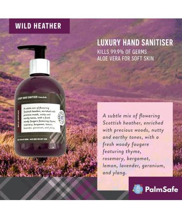 Palm Safe Wild Heather Scented Hand Sanitiser with Aloe Vera 300ml Pump Bottle Effective Against 99.9% of Viruses and Bacteria - Buy Online on GoSupps.com