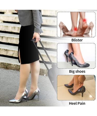 Sibba High Heel Pads - 3 Pairs Shoe Cushion Inserts for a Secure Fit, Pain Prevention & Blister Relief - Beige and Black - Women's Heel Grips - Buy Online on GoSupps.com
