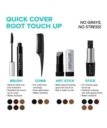 Kiss Quick Cover Gray Hair Touch Up Black Set - Moisturizing & Shine Brush + Stick Type - Buy Online on GoSupps.com
