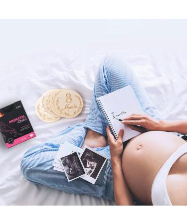 DBREAKS Baby Milestone Cards - 14 Wooden Photo Props for Monthly Milestones Perfect Gift for Pregnant Women & New Parents | Arabic Digits - Buy Online on GoSupps.com