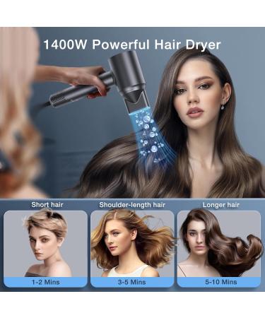 Ionic Hair Dryer - 150000 RPM Professional High-Speed 3 Speeds & 5 Temps Low Noise for Home & Travel - Grey - Buy Online on GoSupps.com