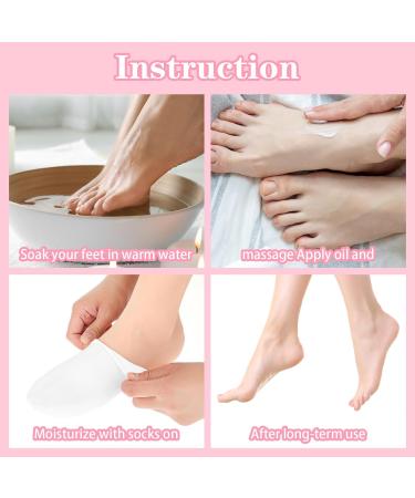 Silicone Foot Socks for Women - Moisturizing Covers for Dry Cracked Feet | Soft Silicone Foot Care (White - Buy Online on GoSupps.com