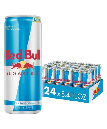 Red Bull Sugar Free, 8.4-Ounce Cans 2 pack of 12 (total count 24) Sugar Free 8.4 Fl Oz (Pack of 24)