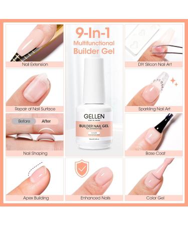 Gellen 15ml Builder Gel Nude Extension Hard Gel for Nails Color Nail Gel Strengthener Gel No Need Slip Solution UV LED Gel Thickening Enhancement Building Gel Nail Polish - Buy Online on GoSupps.com