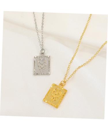 KOMBIUDA Butterfly Necklace Gold Necklace Pendant Vintage Jewelry Necklace for Men Square Golden Necklace Man Golden 53x1CM - Buy Online on GoSupps.com