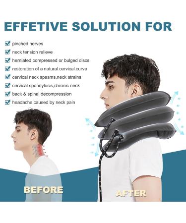 Cervical Traction Device Adjustable Inflatable Neck Brace with Removable Air Pump Neck Stretcher for Instant Pain Relief - Buy Online on GoSupps.com