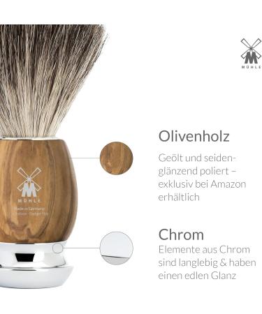 M HLE Vivo Shaving Set - Safety Razor & Pure Badger Hair Brush with Olive Wood Handle - Premium International Shipping - Buy Online on GoSupps.com