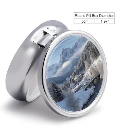 Travel Pill Box - Bavarian Alps Design 3 Compartment Portable Medicine Organizer for Purse & Pocket - Buy Online on GoSupps.com