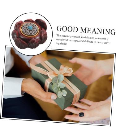 Ultechnovo Handmade Wooden Ball - Lotus Figure Desktop Decor | Miniature Carved Ornament for Home & Office | 3.2x2.7cm Solotus Charm - Buy Online on GoSupps.com