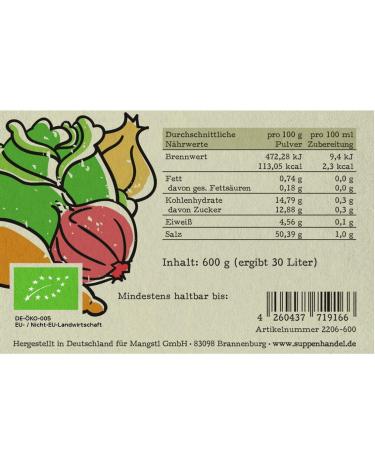 Organic Vegetable Broth 250g - Vegan Lactose-Free Seasoning & Soup Without Flavor Enhancers | 12.50L | Soup Trade - Buy Online on GoSupps.com