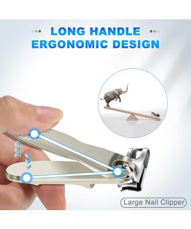 Fumax 360 Rotatable Toenail Clippers for Seniors - Durable Long Handle Nail Clippers with Files for Thick Nails - Buy Online on GoSupps.com