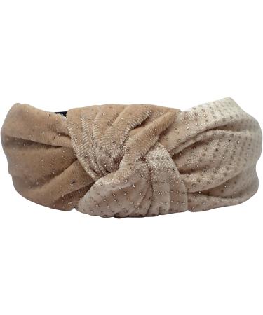 Topkids Accessories Velvet Glitter Knot Alice Bands Adult Women Hair Accessories for Women Hair Bands for Women Thick Headband Womens Headbands Head Bands Adult Women Wide Headbands (Cream) - Buy Online on GoSupps.com