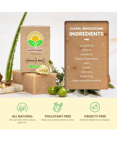 Shop Earthmade Trio of Tranquility: KINA HONEY & OATS and CLIMATE Natural Soap Bars - 6oz | Luxurious Eco-Friendly Skincare | International Shipping Available - Buy Online on GoSupps.com