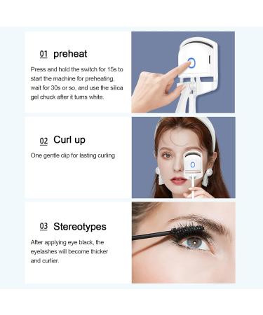 OURECO Heated Eyelash Curler Electric Eyelash Curlers USB Rechargeable Eye Lash Curler Quick Pre-Heat 2 Heating Modes Natural Curling Eye Lashes - Buy Online on GoSupps.com