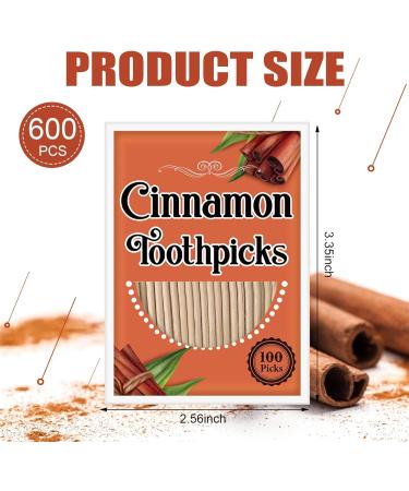 Cinnamon Flavored Toothpicks for Adults - 600 Picks Bulk Pack for Oral Hygiene and Dental Care - 6 Pack Cinnamon Flavor - Buy Online on GoSupps.com