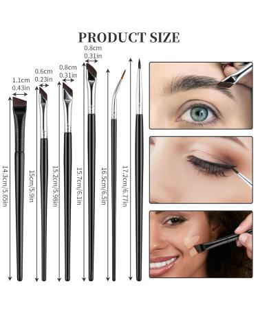 Tiesome 6PC Angled Eyeliner Brush Set - Ultra Thin Precision Eyeshadow Makeup Tools for Brides & Eyebrow Cosmetics - Buy Online on GoSupps.com