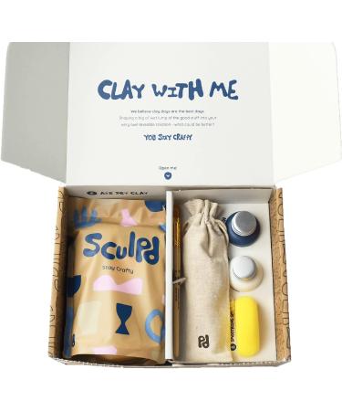 SCULPD Pottery Kit Air-Dry Clay Starter Set for Beginners with Gloss Varnish, Paint, Tools & Guide - Buy Online on GoSupps.com