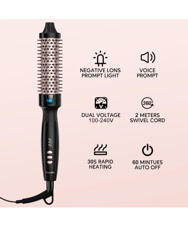 Buy Terviiiix 32mm Hot Hair Brush | Ceramic-Turmalin-Ion Volumizer for Loose Curls | 5 Temperatures Digital Display Dual Voltage - Buy Online on GoSupps.com