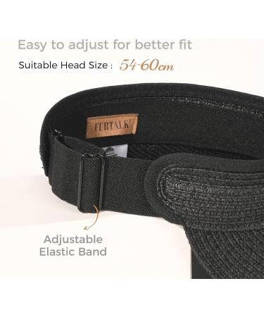 FURTALK Women's Packable Straw Sun Visor Hat UPF 50+ for Beach Travel - Black, One Size - Buy Online on GoSupps.com