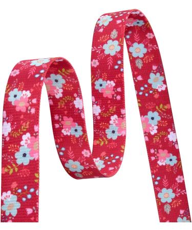 Mihqy Soft & Comfortable Nylon Dog Collar for Small & Medium Dogs | Red Flower Design | Adjustable 38-63 cm | Perfect for Puppies & Cats - Buy Online on GoSupps.com