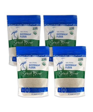 Great River Organic Milling, Specialty Flour, Buckwheat Flour, Organic, 22 Ounces (Pack of 4) 22 Ounce (Pack of 4)