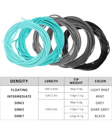 Buy SF Skagit Point Scandi Fly Cord Tip for Salmon & Steelhead - 10/12/15FT Multi-Colored with Welded Loops | Light Mint - Floating 90/110/125gr for Fly Fishing - Buy Online on GoSupps.com