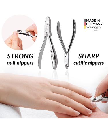 Marqus Solingen Manicure Set - 12-Piece Real Leather Etui for Hand & Foot Care | Complete Pedicure & Manicure Set - Rosa Color - Buy Online on GoSupps.com