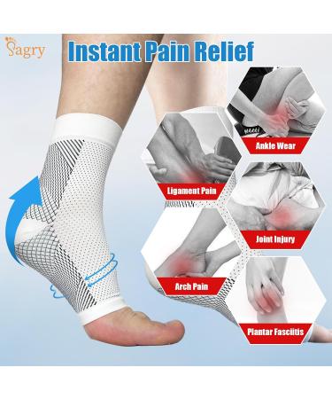 Neuropathy & Plantar Fasciitis Compression Socks - 20-30 mmHg Ankle Support (L/XL Black) for Heel Pain Foot Swelling & Fatigue - Buy Online on GoSupps.com